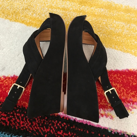 J. Crew Darcy Black Suede Wedge Sandals SOLD OUT 7 - Picture 5 of 8
